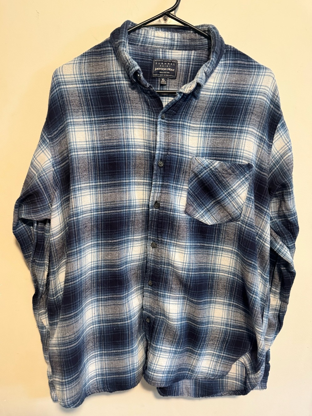 Men's Blue Plaid Button-Up Shirt
